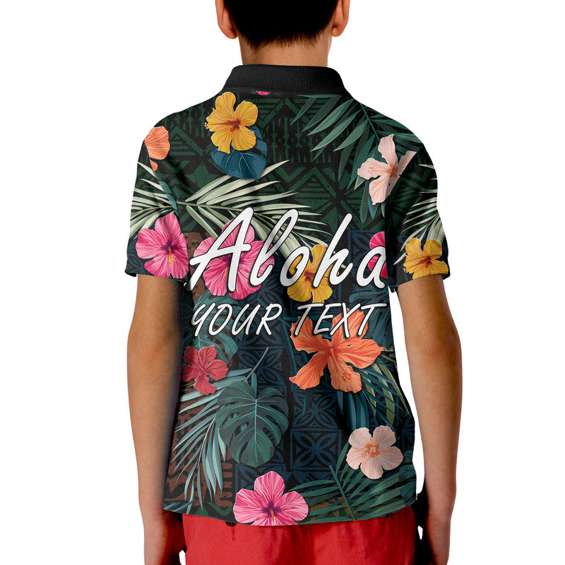 Custom Hawaii Polo Shirt Tribal Elements And Hibiscus Version LT9