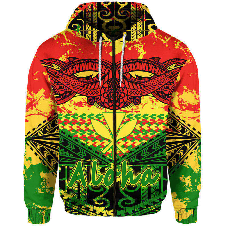 Custom Hawaiian Tribal Kanaka Maoli Hoodie Reggae Polynesian Version LT9