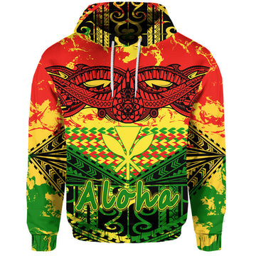 Custom Hawaiian Tribal Kanaka Maoli Hoodie Reggae Polynesian Version LT9