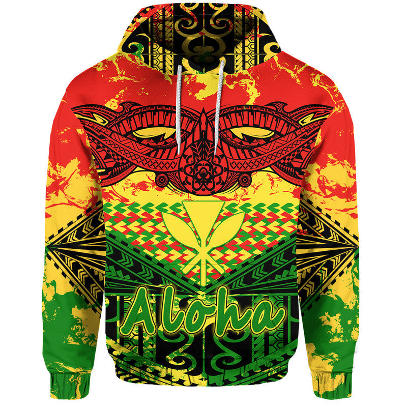 Custom Hawaiian Tribal Kanaka Maoli Hoodie Reggae Polynesian Version LT9