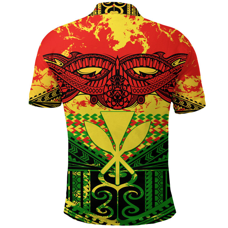 Hawaiian Tribal Kanaka Maoli Polo Shirt Reggae Polynesian Version LT9