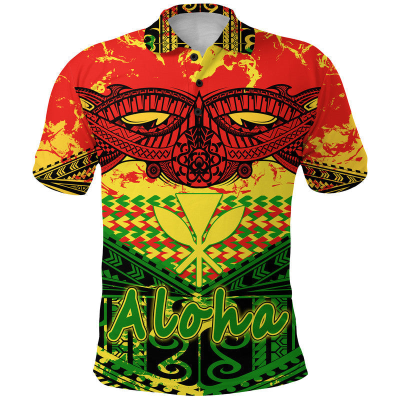 Hawaiian Tribal Kanaka Maoli Polo Shirt Reggae Polynesian Version LT9