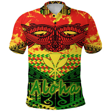 Hawaiian Tribal Kanaka Maoli Polo Shirt Reggae Polynesian Version LT9