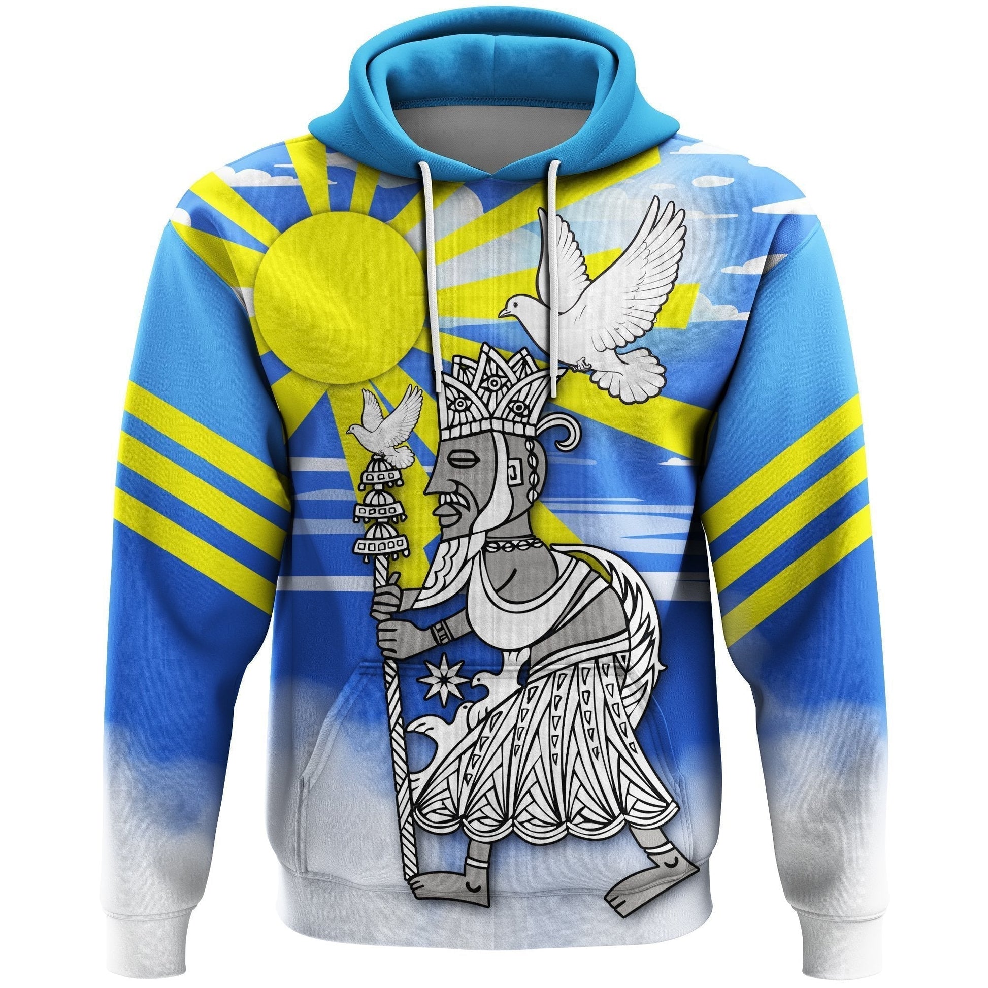 African Hoodie Orisha Obatala Yoruba Pullover Hoodie