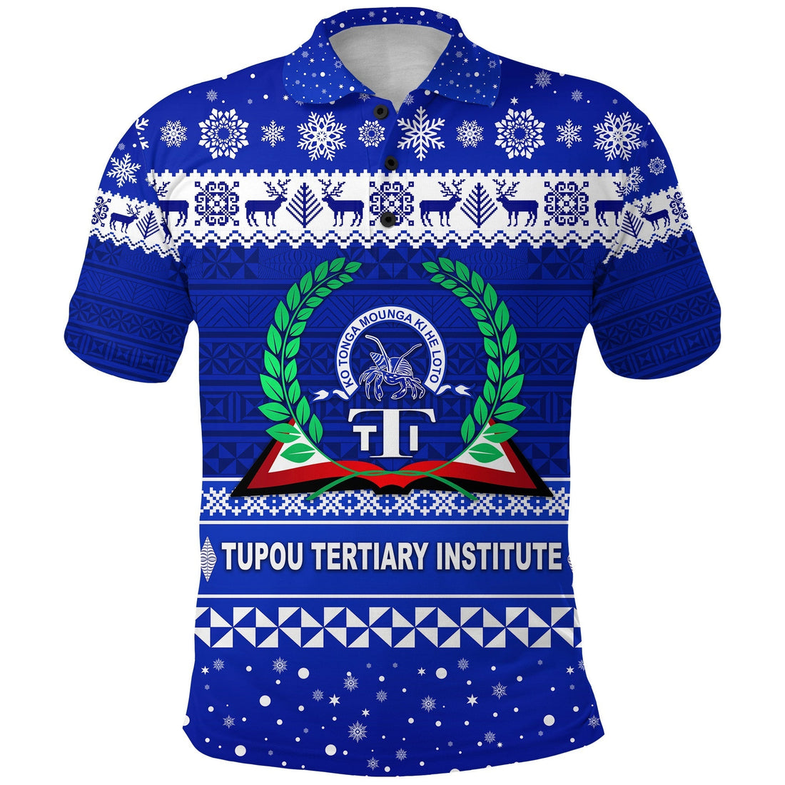 Tupou Tertiary Institute Christmas Tonga Polo Shirt Simple Style LT8
