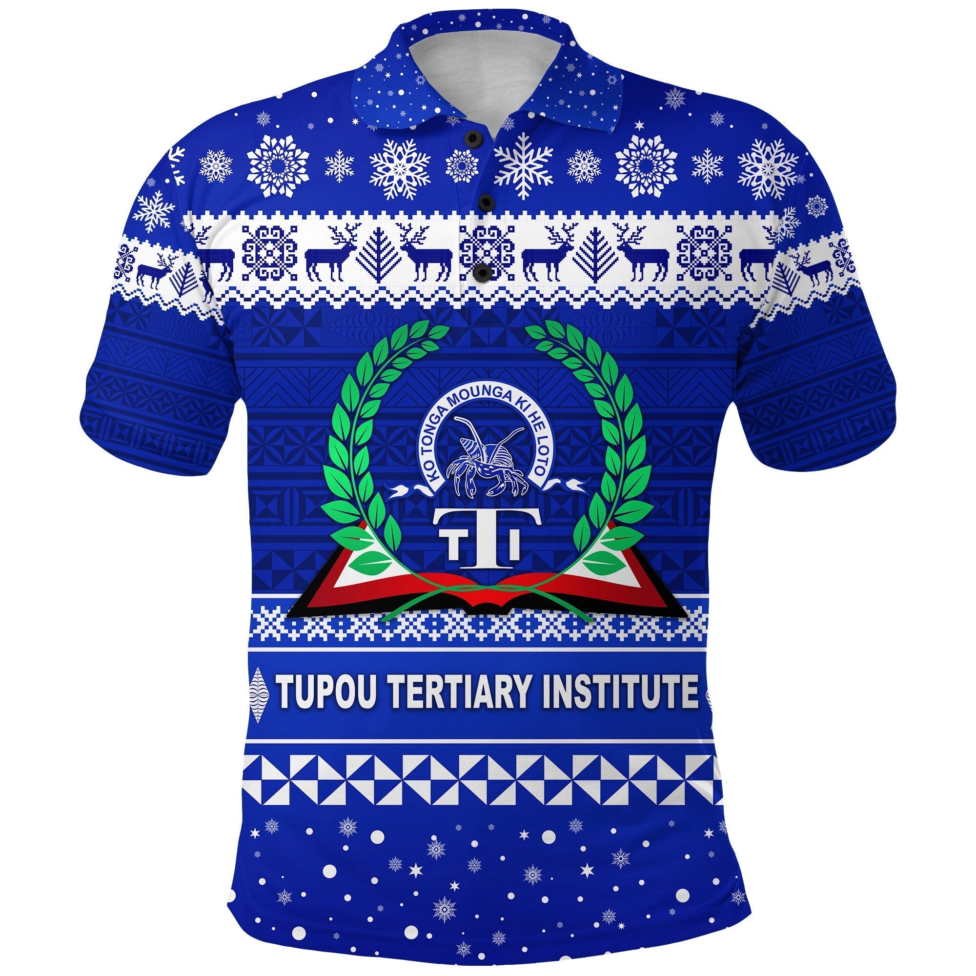 Tupou Tertiary Institute Christmas Tonga Polo Shirt Simple Style LT8