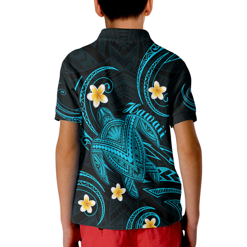 Hawaii Polo Shirt Hawaiian Turtle Plumeria Mixed Polynesian Turquoise Style LT9