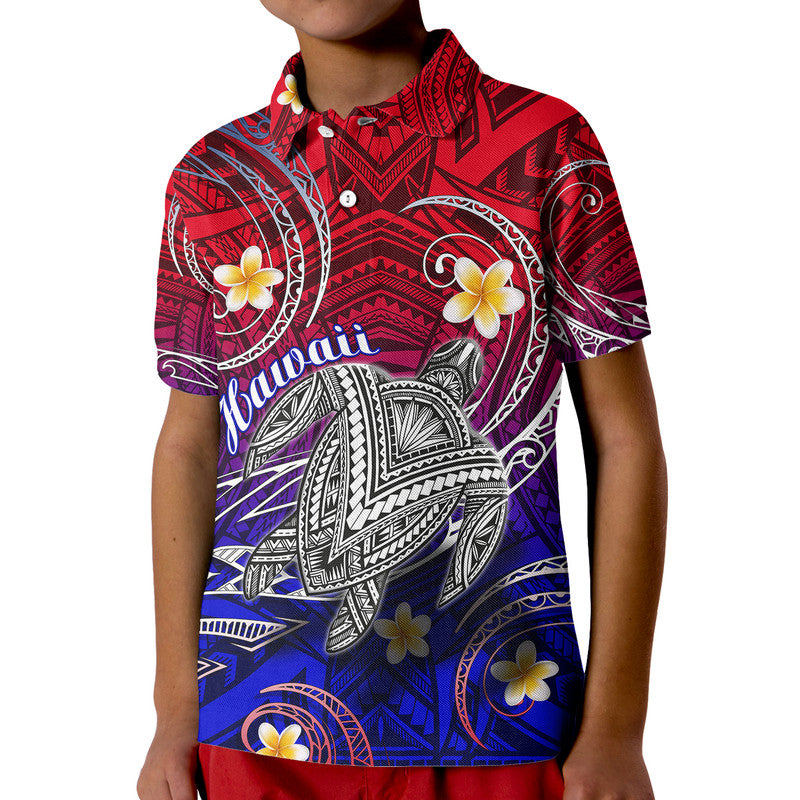 Hawaii Polo Shirt Hawaiian Turtle Plumeria Mixed Polynesian Style LT9