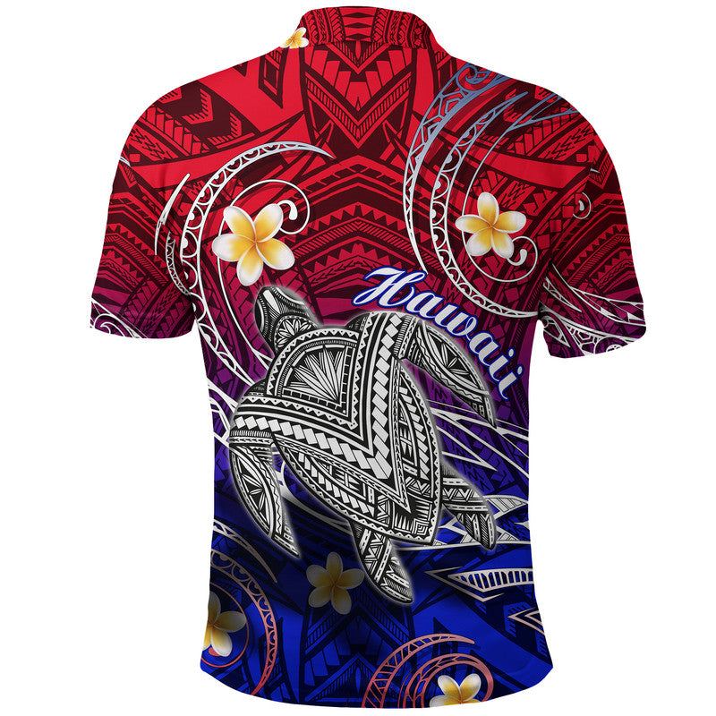 Hawaii Polo Shirt Hawaiian Turtle Plumeria Mixed Polynesian Style LT9