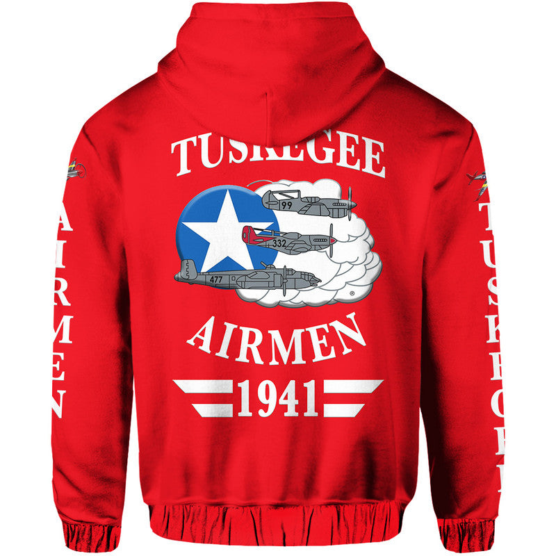 Custom Tuskegee Airmen Hoodie The Red Tails Simple Style Red LT8