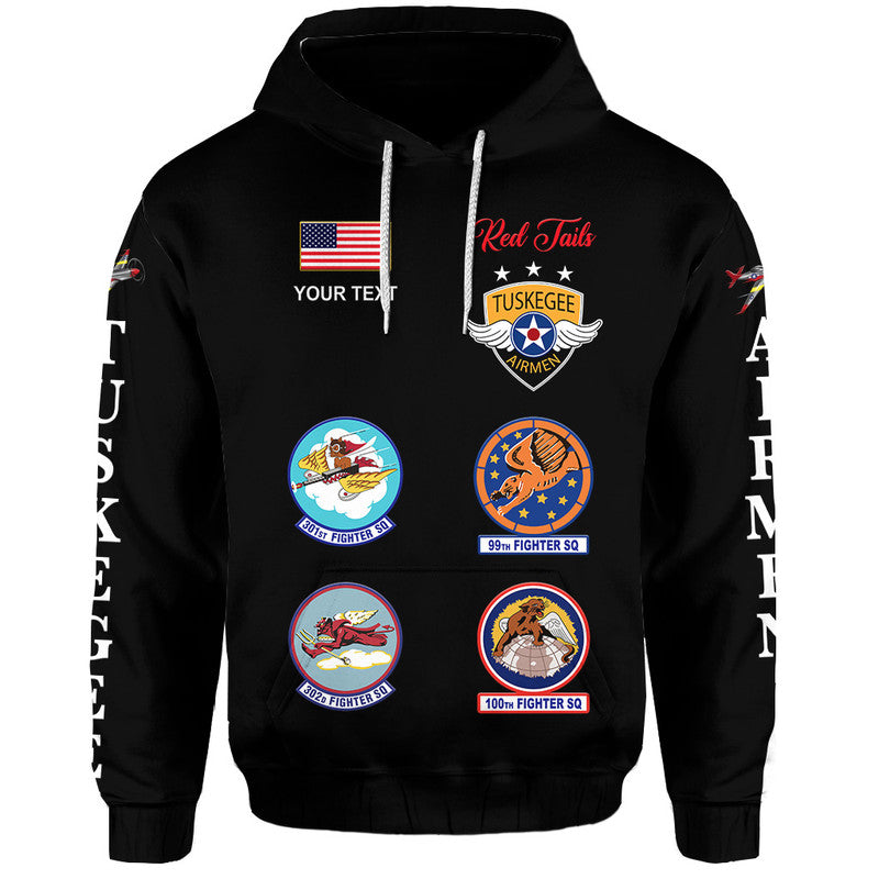Custom Tuskegee Airmen Hoodie The Red Tails Simple Style Black LT8