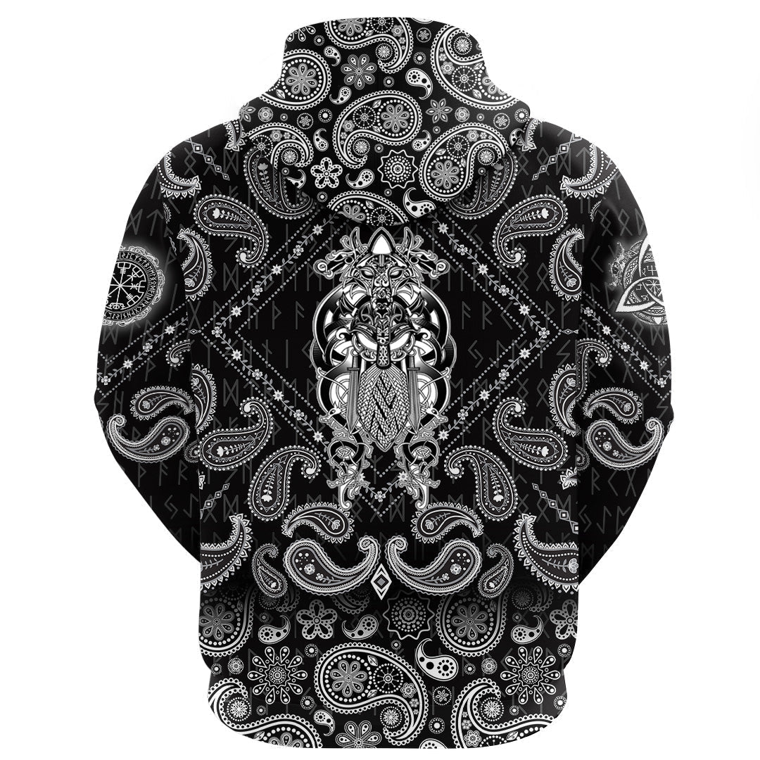 Viking Hoodie Tyr with Bandana Paisley Style RLT12