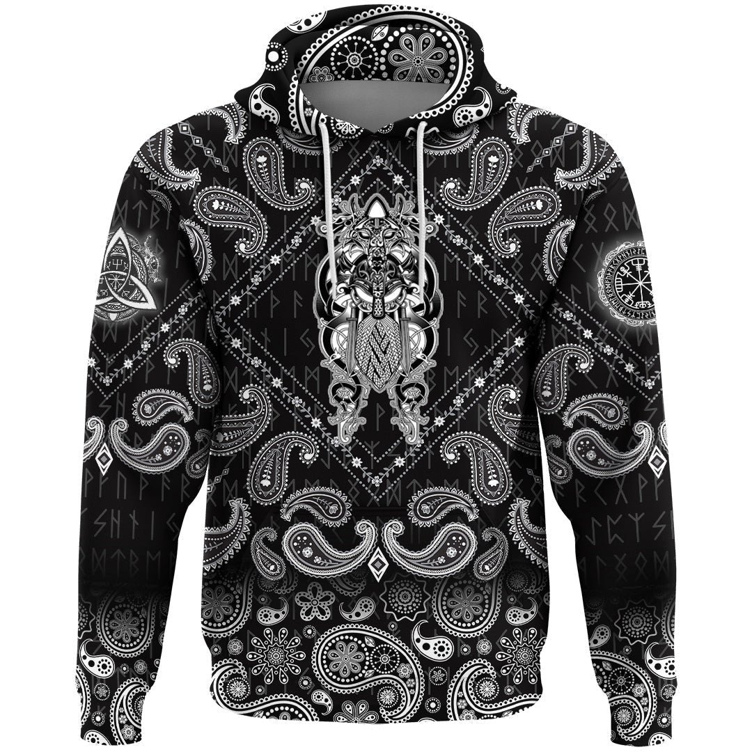 Viking Hoodie Tyr with Bandana Paisley Style RLT12