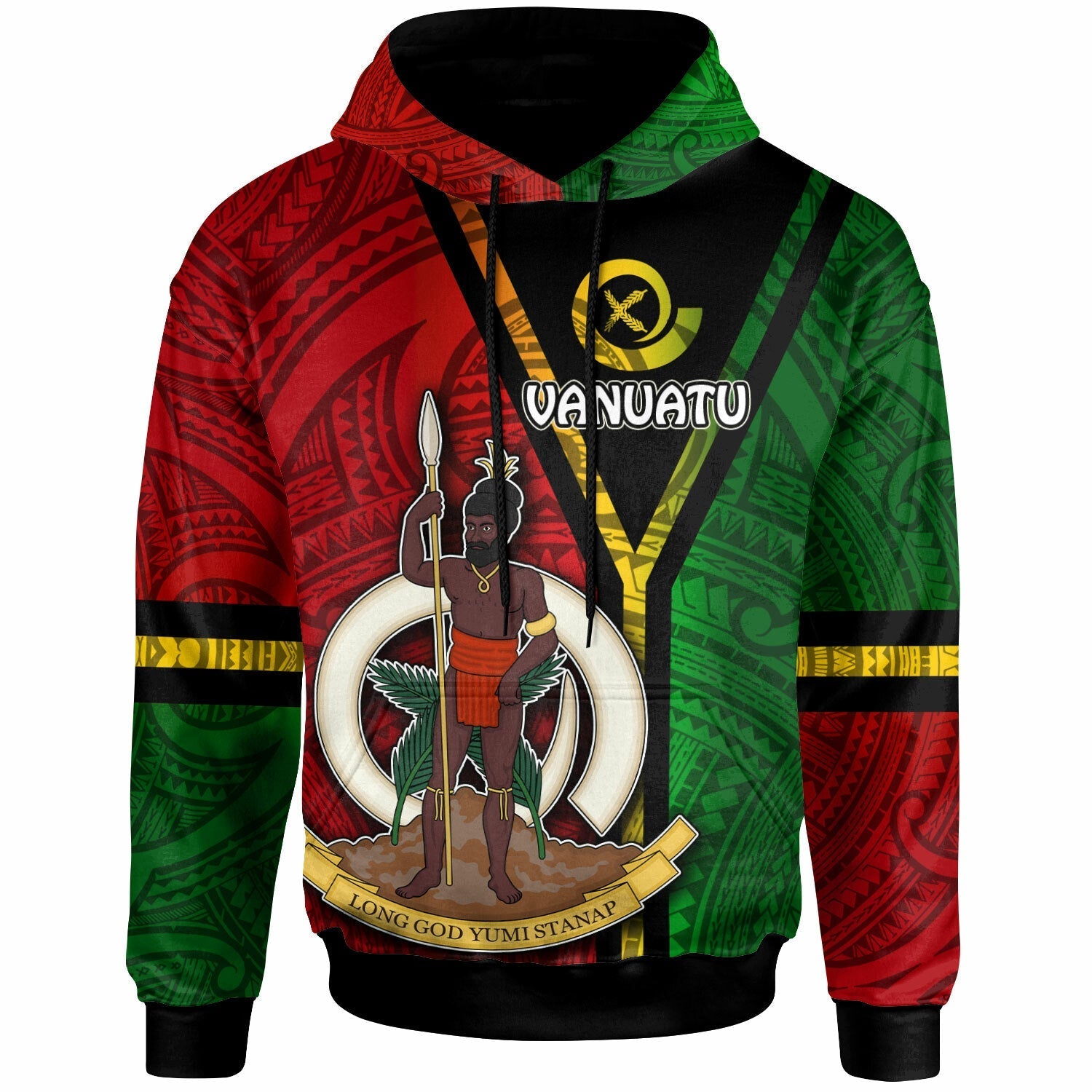 Vanuatu Hoodie Custom Vanuatu Flag Style Hoodie LT10
