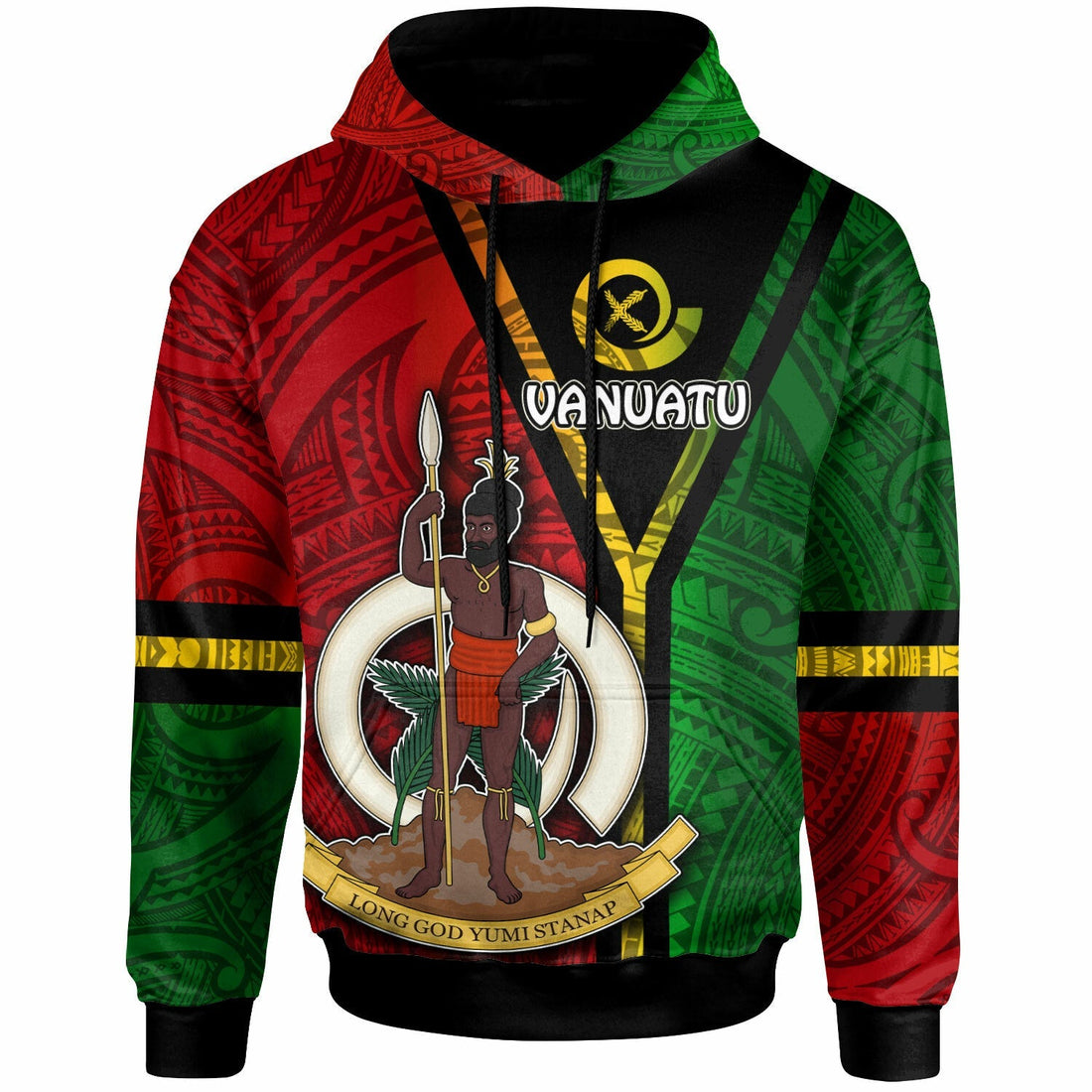 Vanuatu Hoodie Custom Vanuatu Flag Style Hoodie LT10