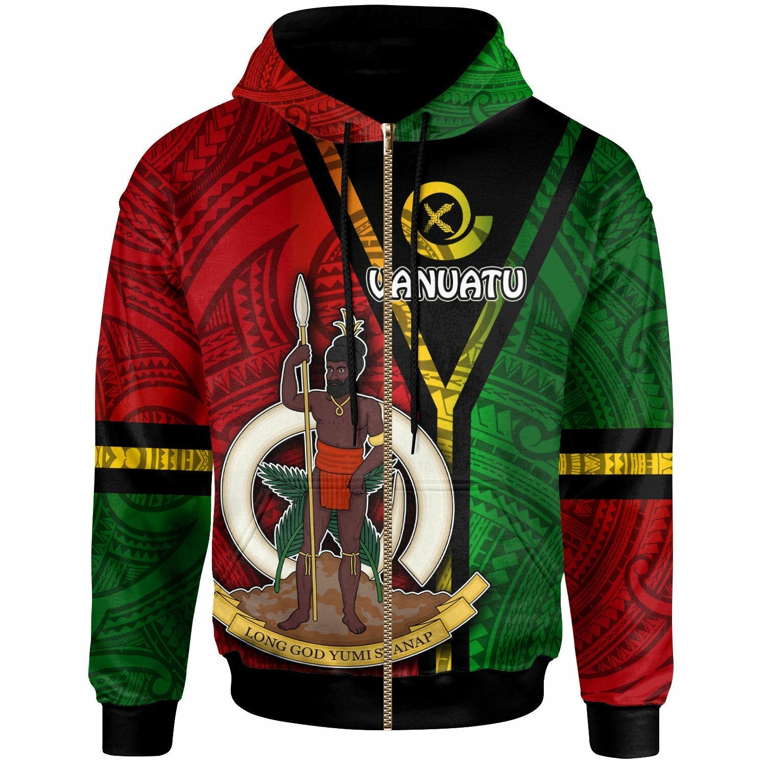 Vanuatu Hoodie Custom Vanuatu Flag Style Hoodie LT10