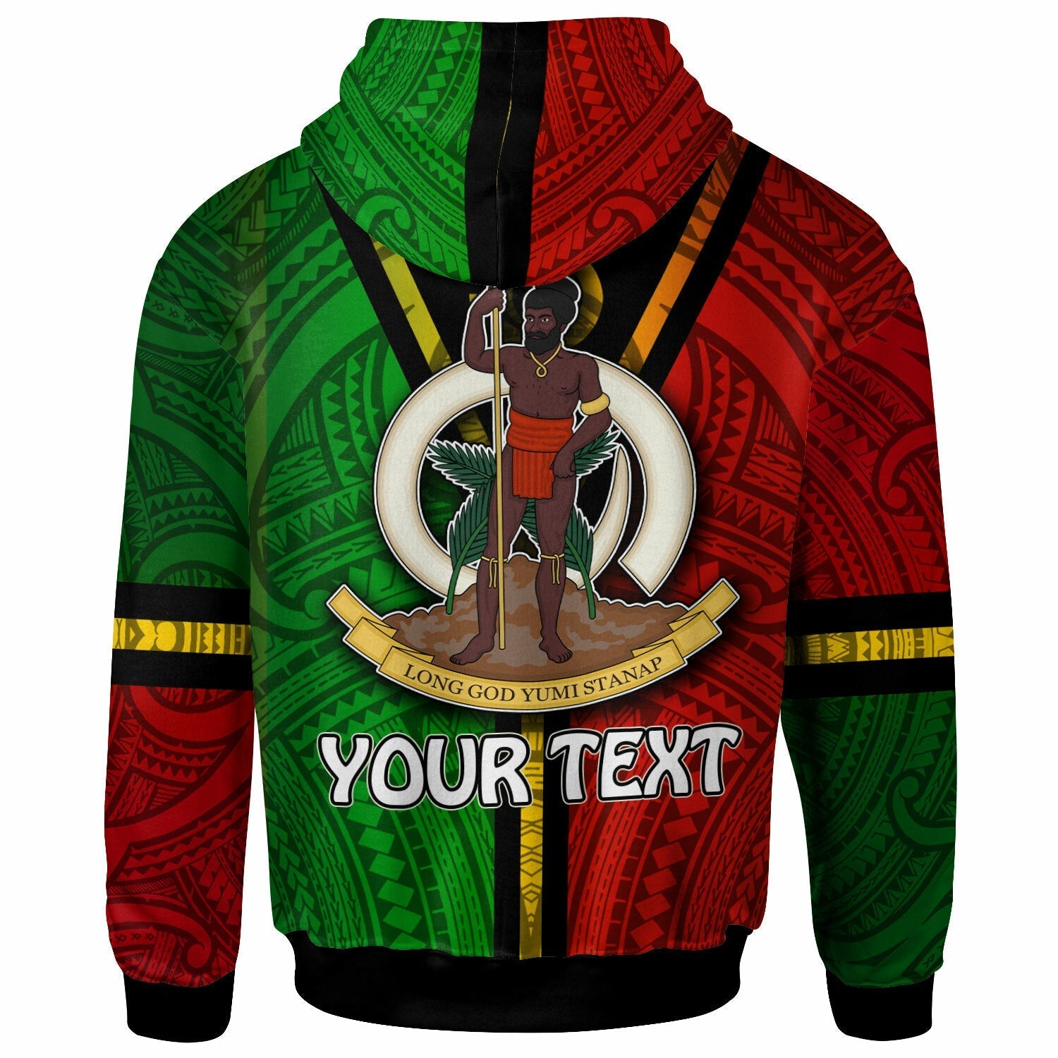 Vanuatu Hoodie Custom Vanuatu Flag Style Hoodie LT10