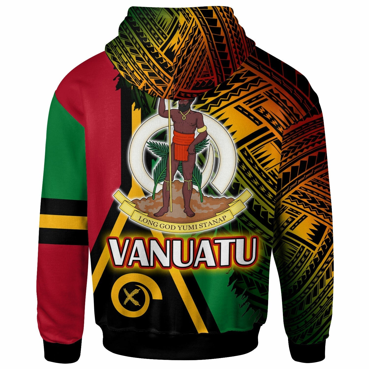 Vanuatu Hoodie Custom Polynesian Grunge Texture Style Hoodie LT10