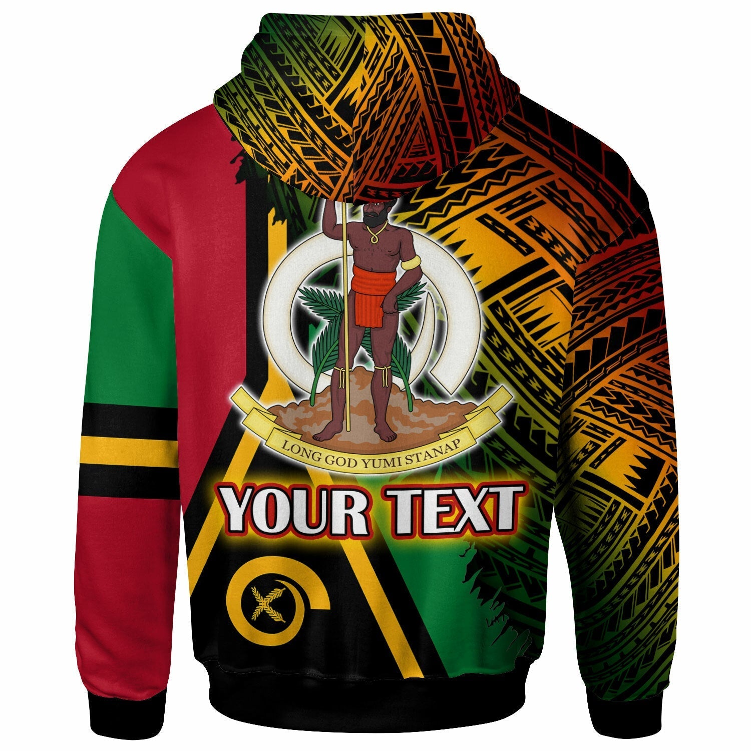 Vanuatu Hoodie Custom Polynesian Grunge Texture Style Hoodie LT10