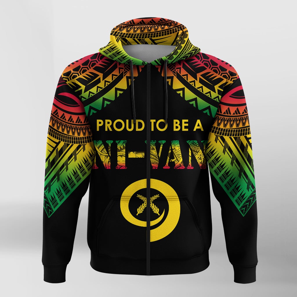 Vanuatu Proud To Be A Ni Van Polynesian Pattern Zip Up Hoodie LT7
