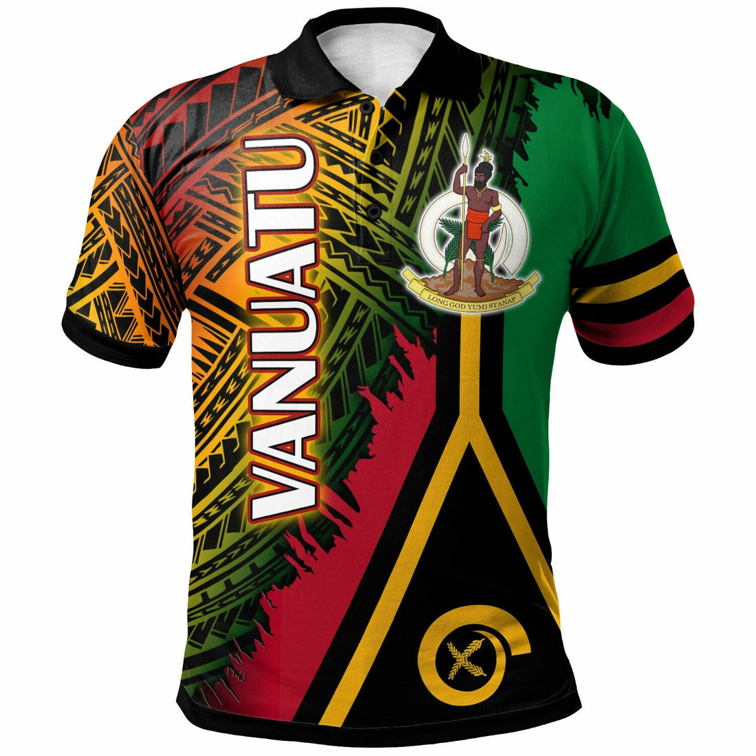 Vanuatu Polo Shirt Custom Polynesian Grunge Texture Style Polo Shirt LT10