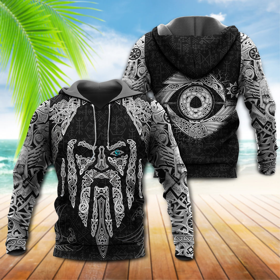 Viking Odins Eye With Raven Hoodie