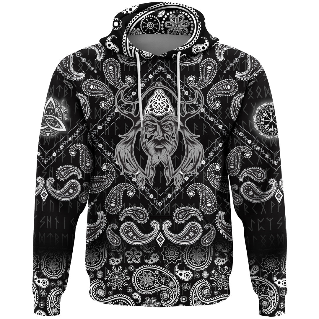 Viking Hoodie Viking with Bandana Paisley Style RLT12