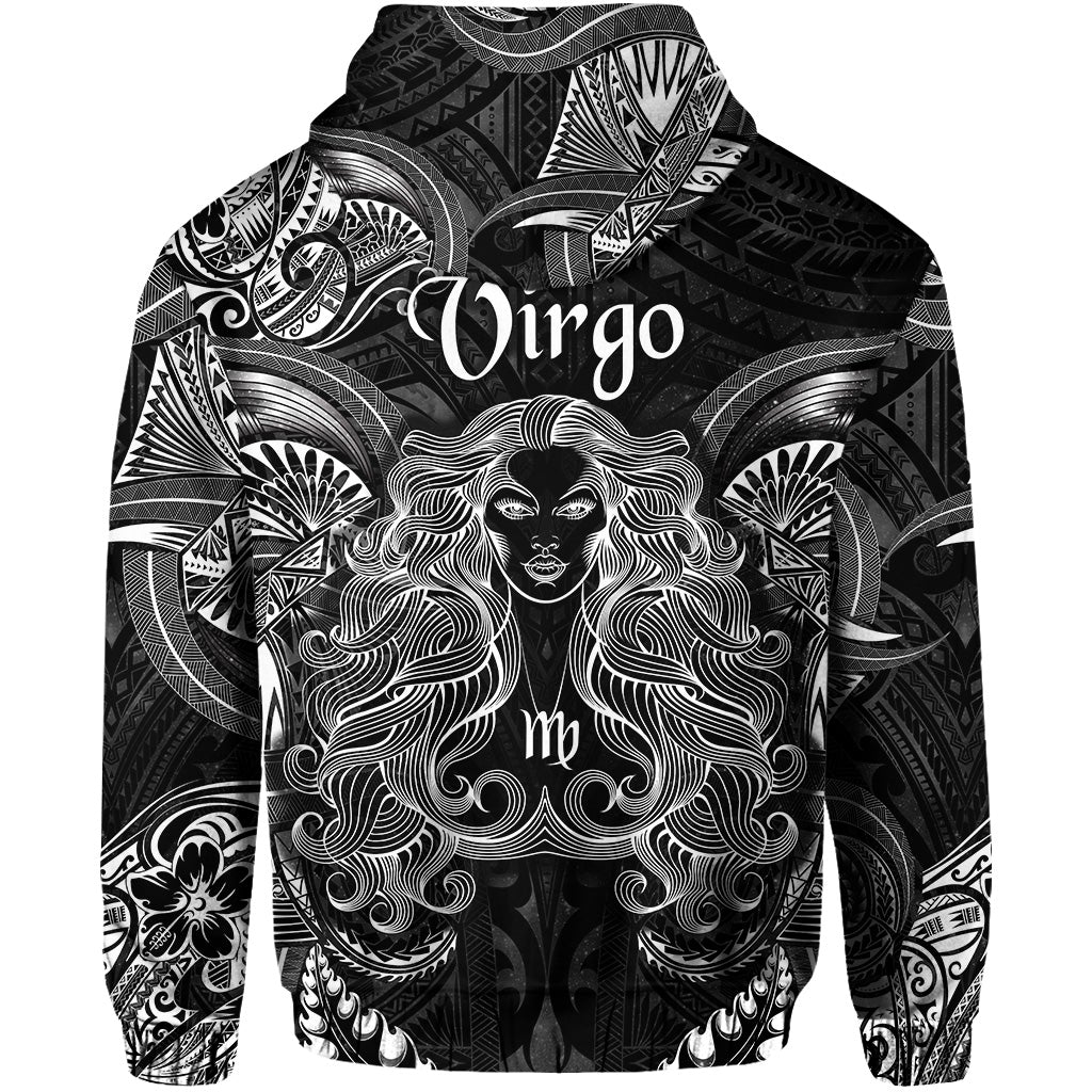 Virgo Zodiac Polynesian Hoodie Unique Style - Black LT8