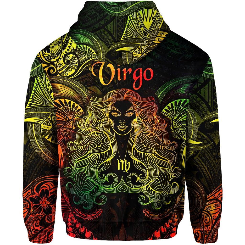 Virgo Zodiac Polynesian Zip Hoodie Unique Style - Reggae LT8