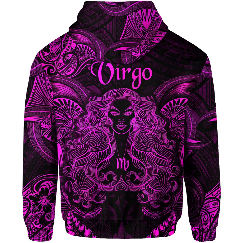Virgo Zodiac Polynesian Zip Hoodie Unique Style - Pink LT8