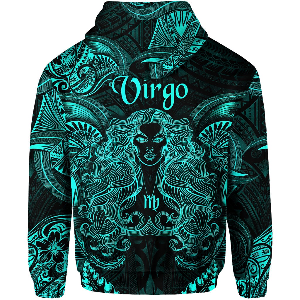 Virgo Zodiac Polynesian Hoodie Unique Style - Turquoise LT8