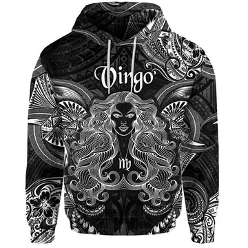 Virgo Zodiac Polynesian Hoodie Unique Style - Black LT8