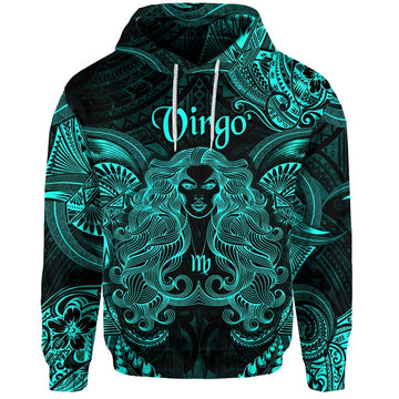 Virgo Zodiac Polynesian Hoodie Unique Style - Turquoise LT8