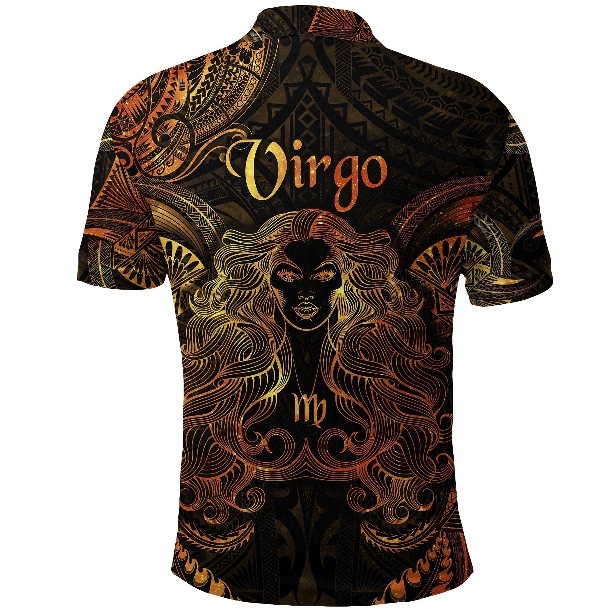 Virgo Zodiac Polynesian Polo Shirt Unique Style Gold LT8