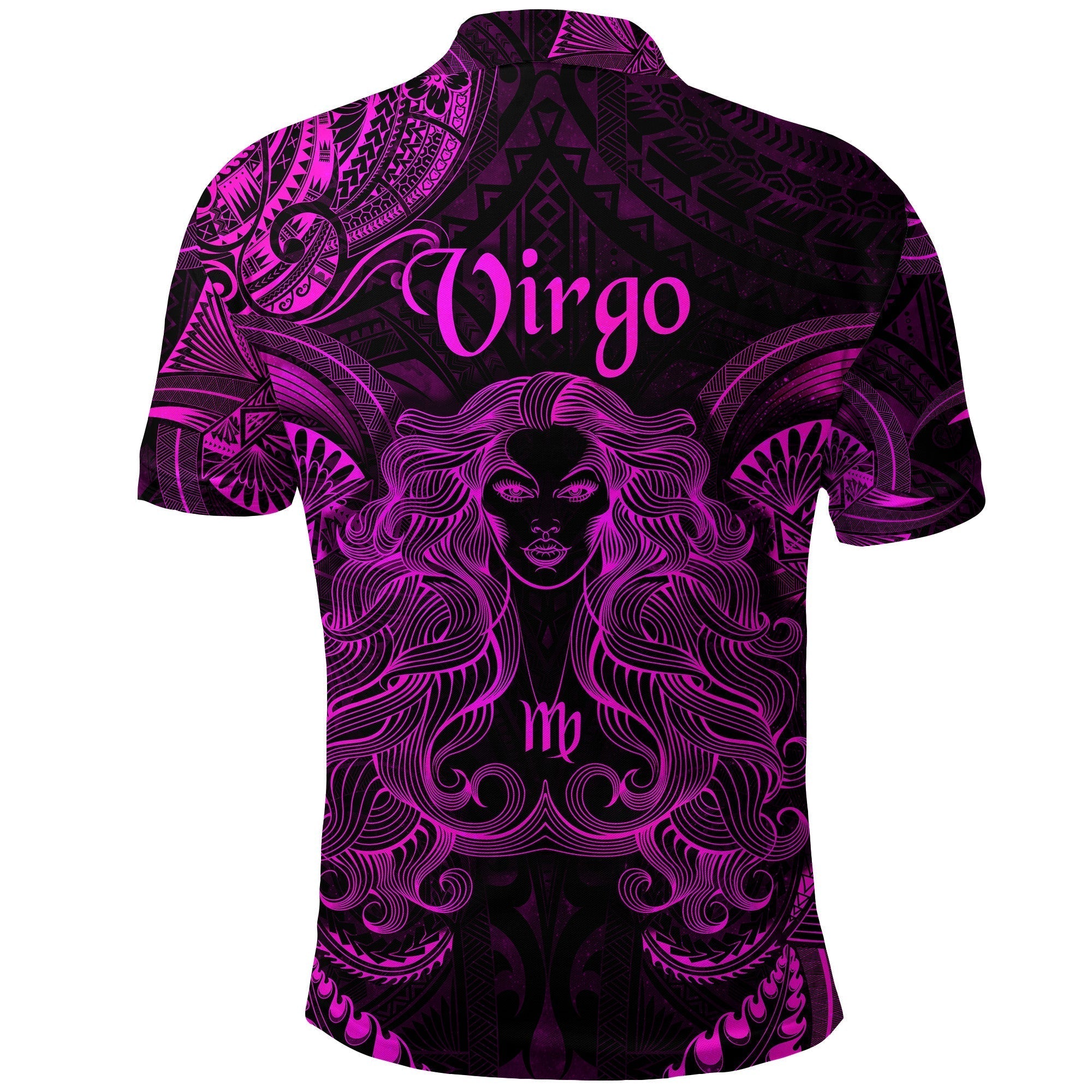 Virgo Zodiac Polynesian Polo Shirt Unique Style Pink LT8