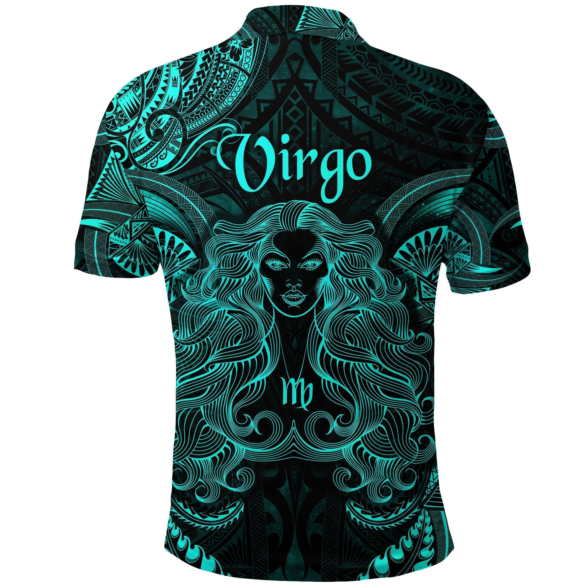 Virgo Zodiac Polynesian Polo Shirt Unique Style Turquoise LT8