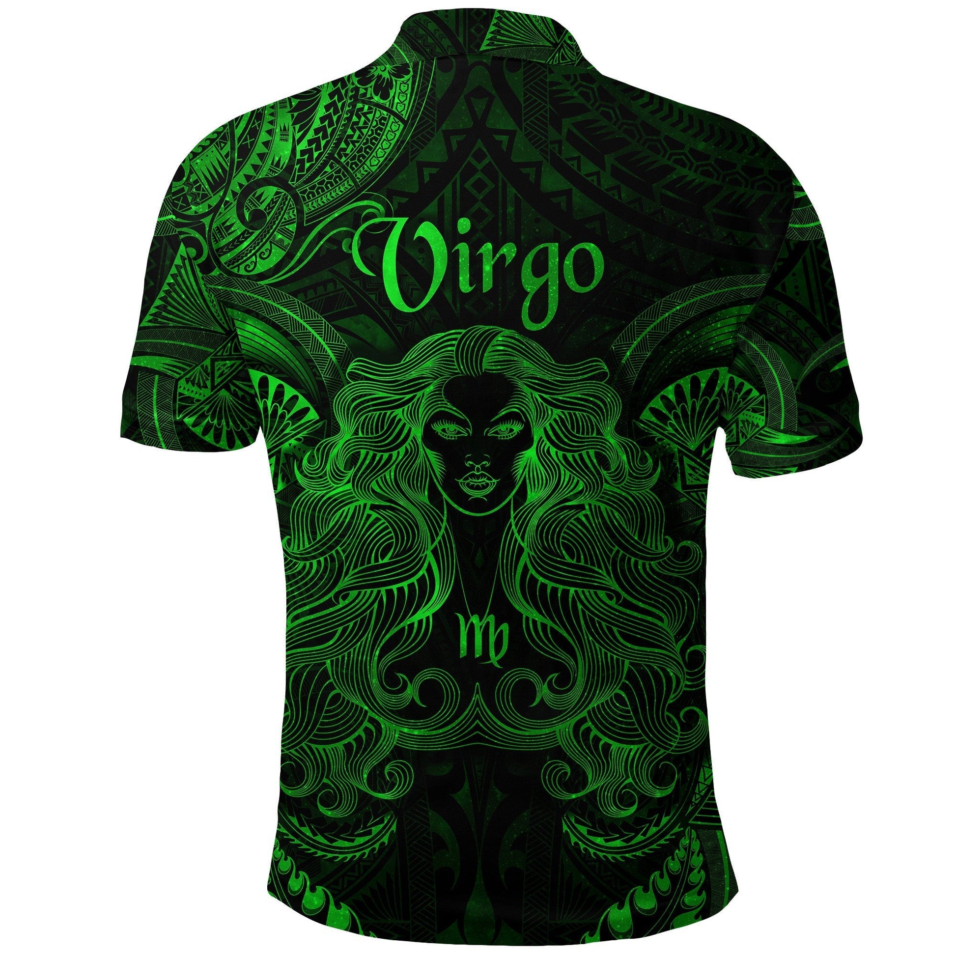 Virgo Zodiac Polynesian Polo Shirt Unique Style Green LT8