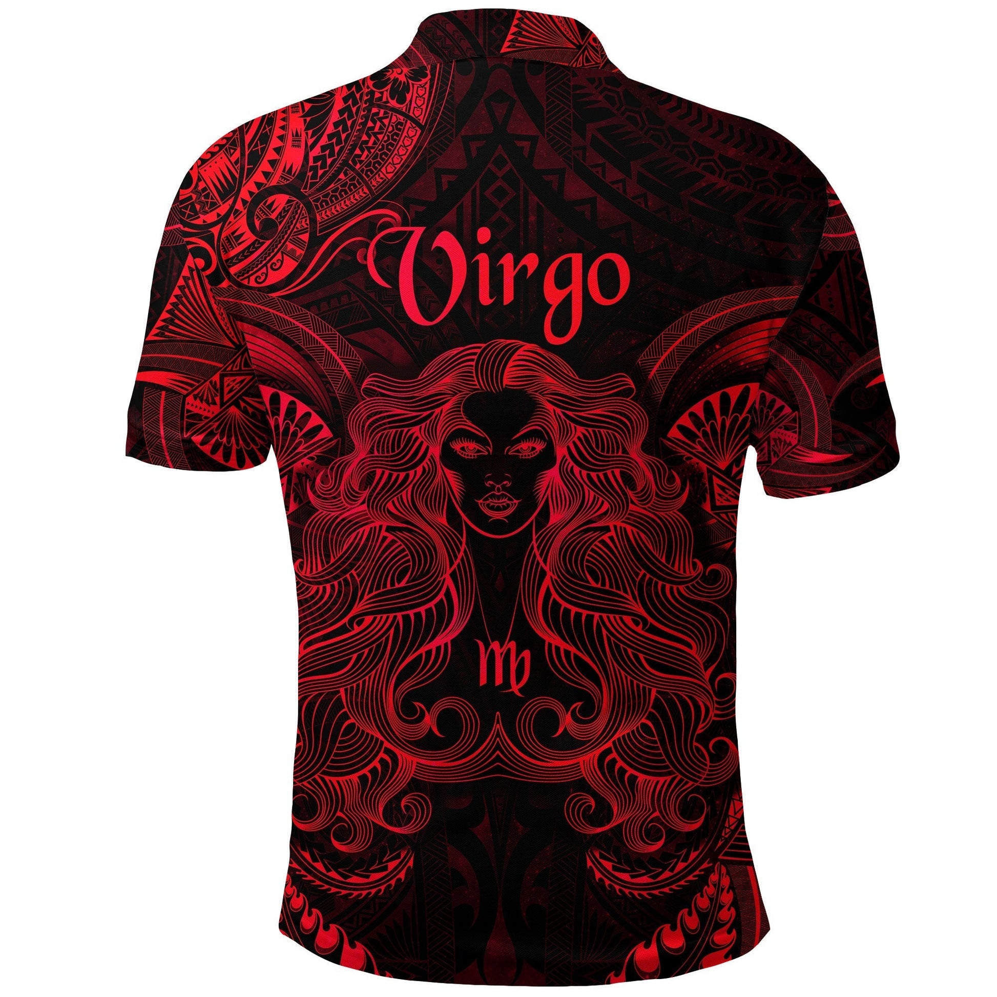 Virgo Zodiac Polynesian Polo Shirt Unique Style Red LT8