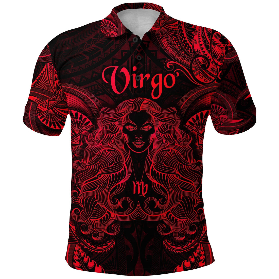 Virgo Zodiac Polynesian Polo Shirt Unique Style Red LT8