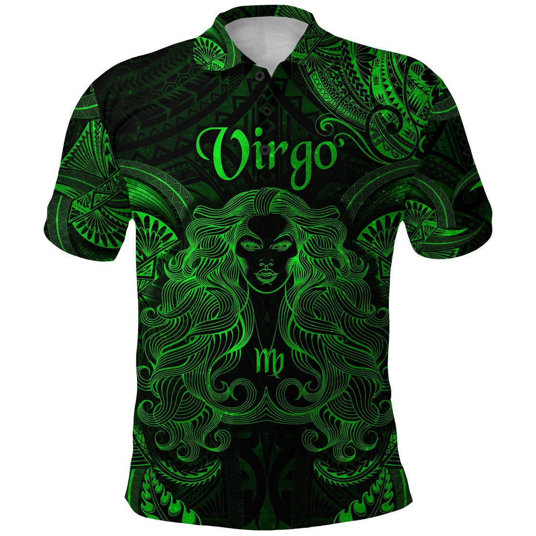 Virgo Zodiac Polynesian Polo Shirt Unique Style Green LT8