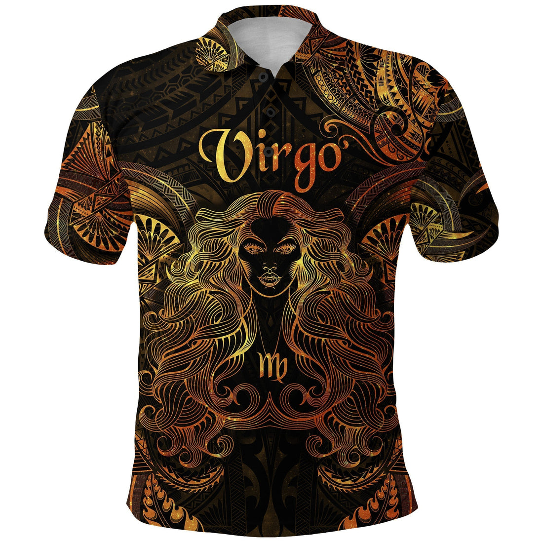 Virgo Zodiac Polynesian Polo Shirt Unique Style Gold LT8