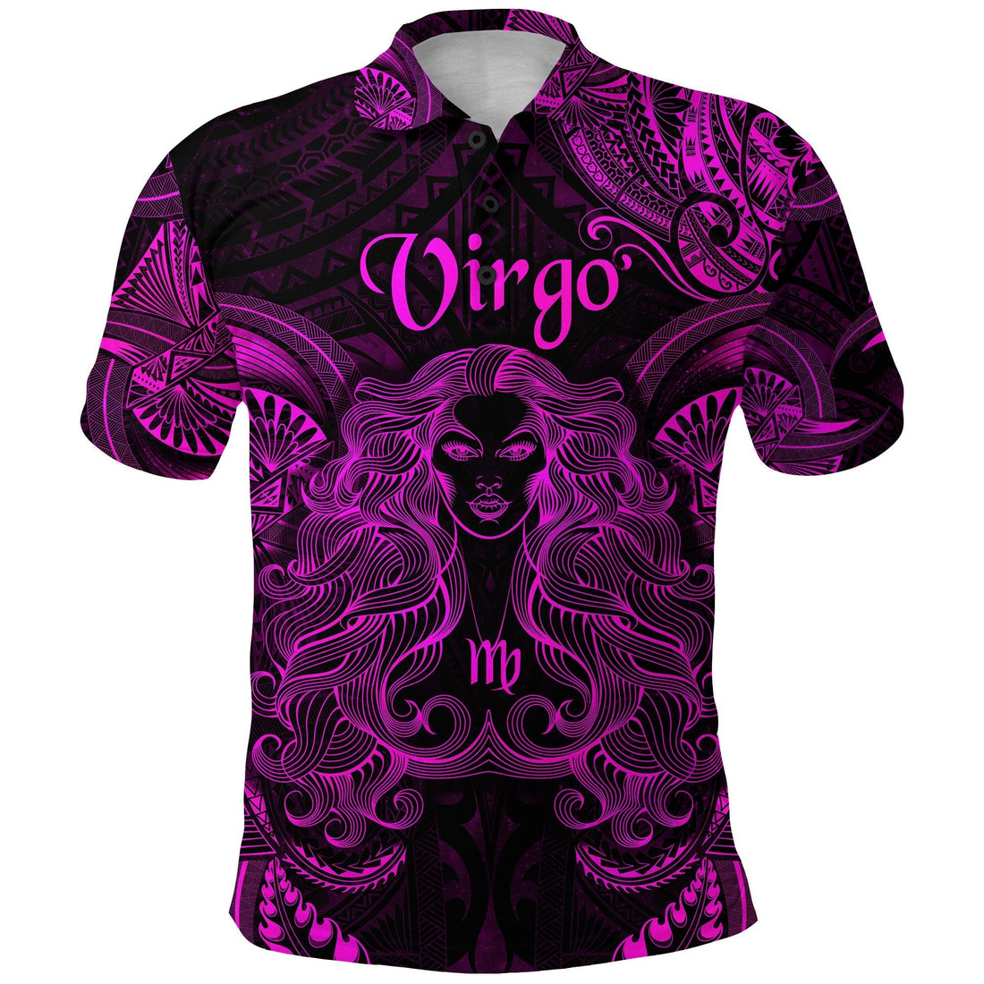 Virgo Zodiac Polynesian Polo Shirt Unique Style Pink LT8