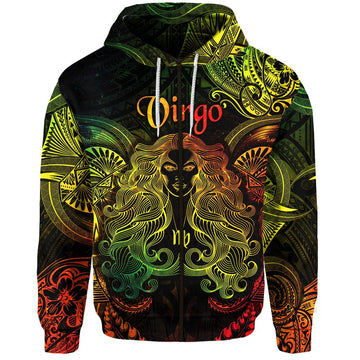 Virgo Zodiac Polynesian Zip Hoodie Unique Style - Reggae LT8
