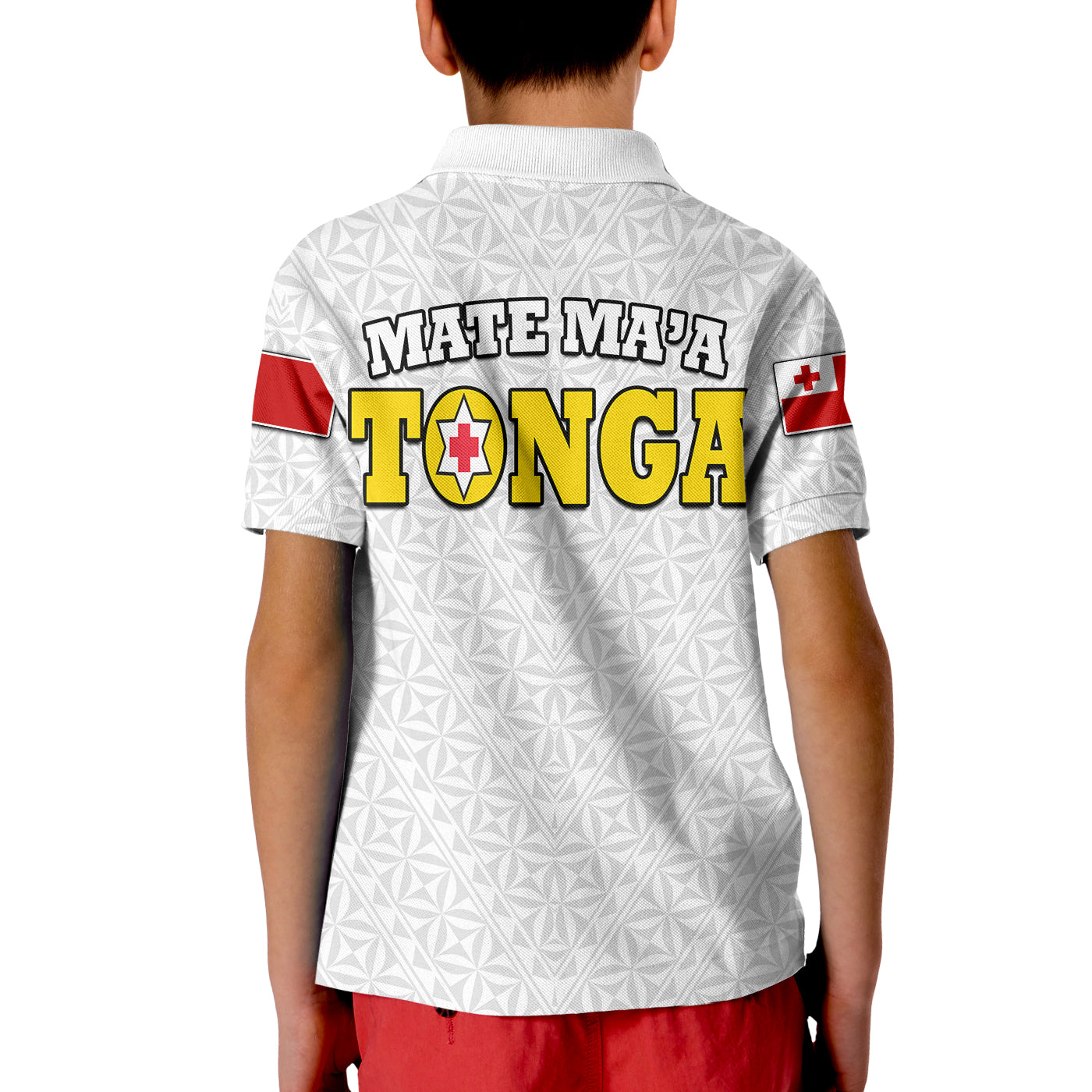 Mate Maa Tonga Rugby Polo Shirt Tongan Kupesi White Style LT9