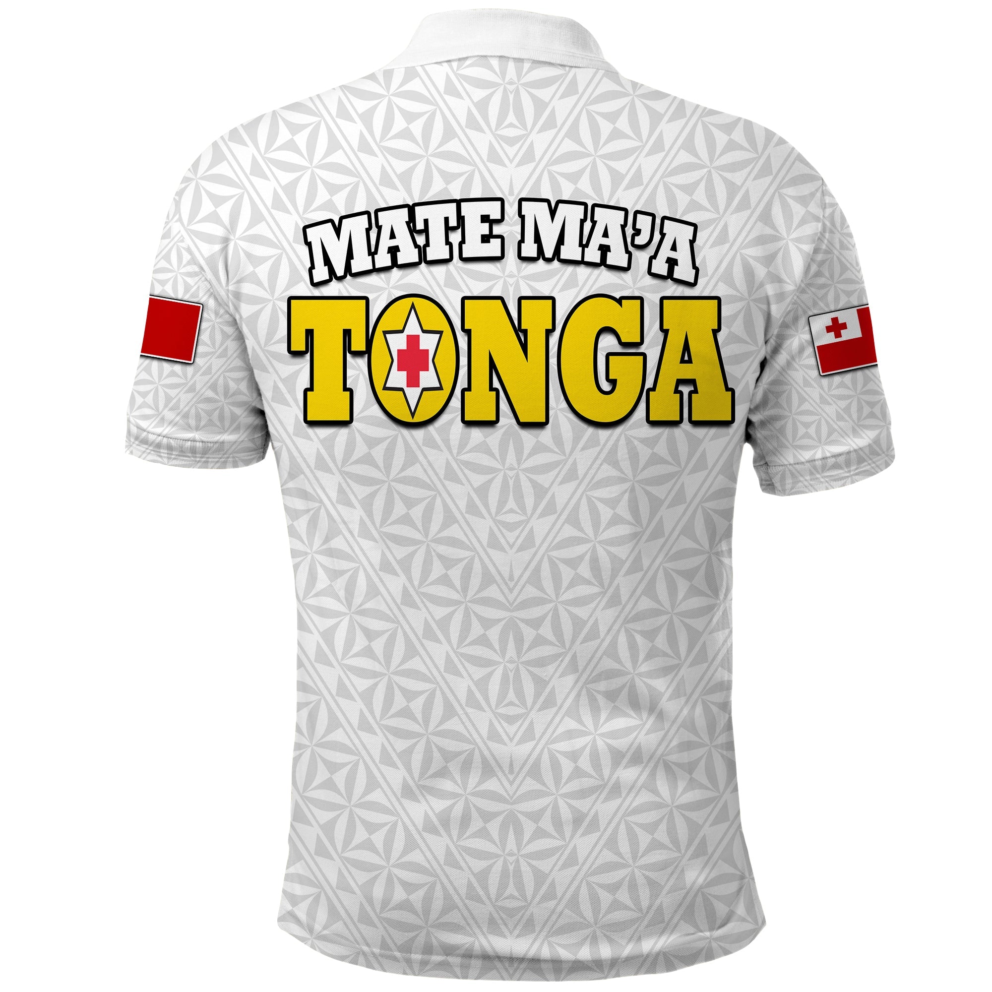 Mate Maa Tonga Rugby Polo Shirt Tongan Kupesi White Style LT9