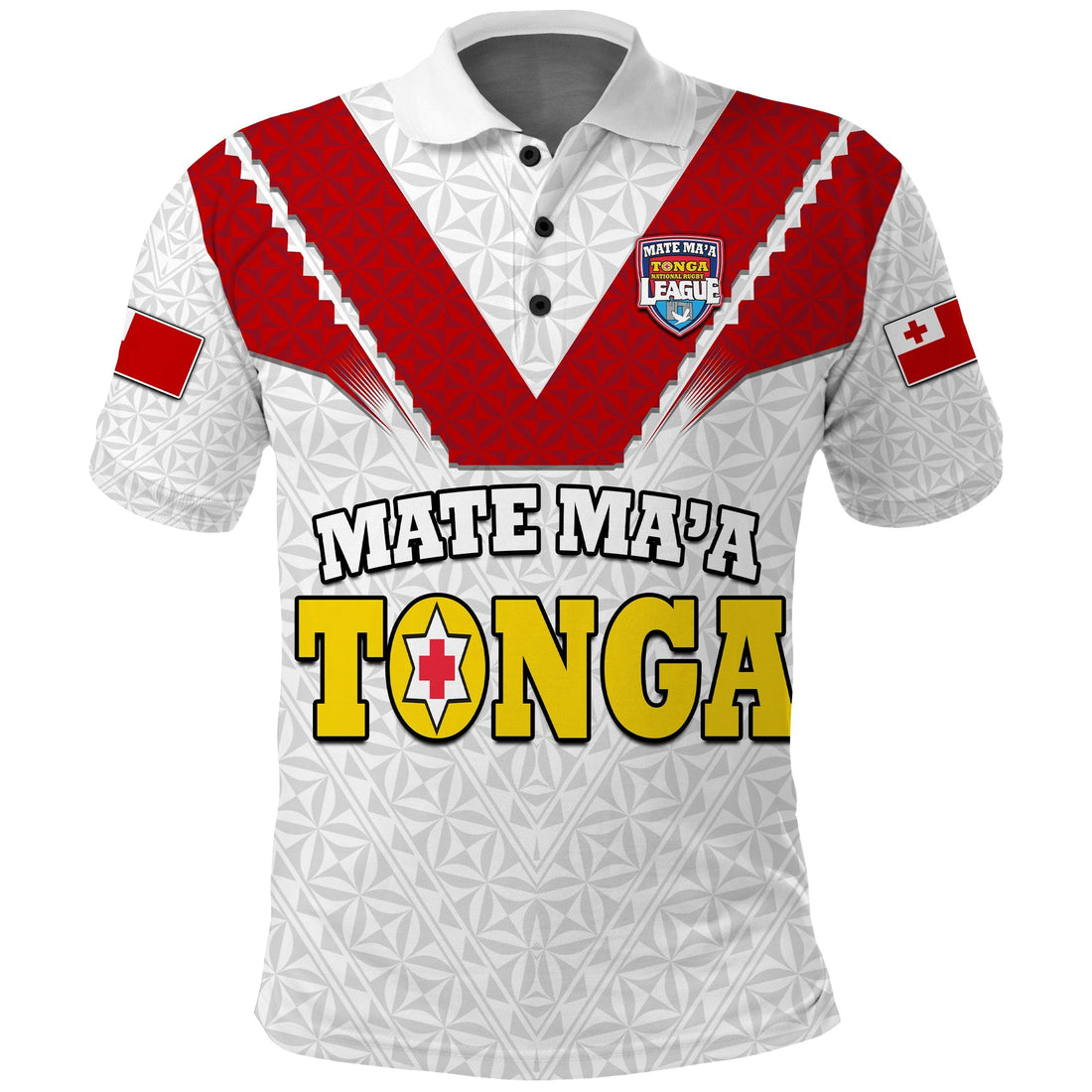 Custom Mate Maa Tonga Rugby Polo Shirt Tongan Kupesi White Style LT9