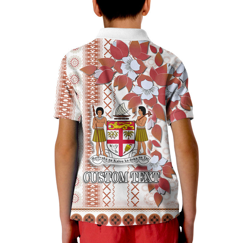 Custom Fiji Polo Shirt Tagimoucia Mixed White Tapa Style LT9