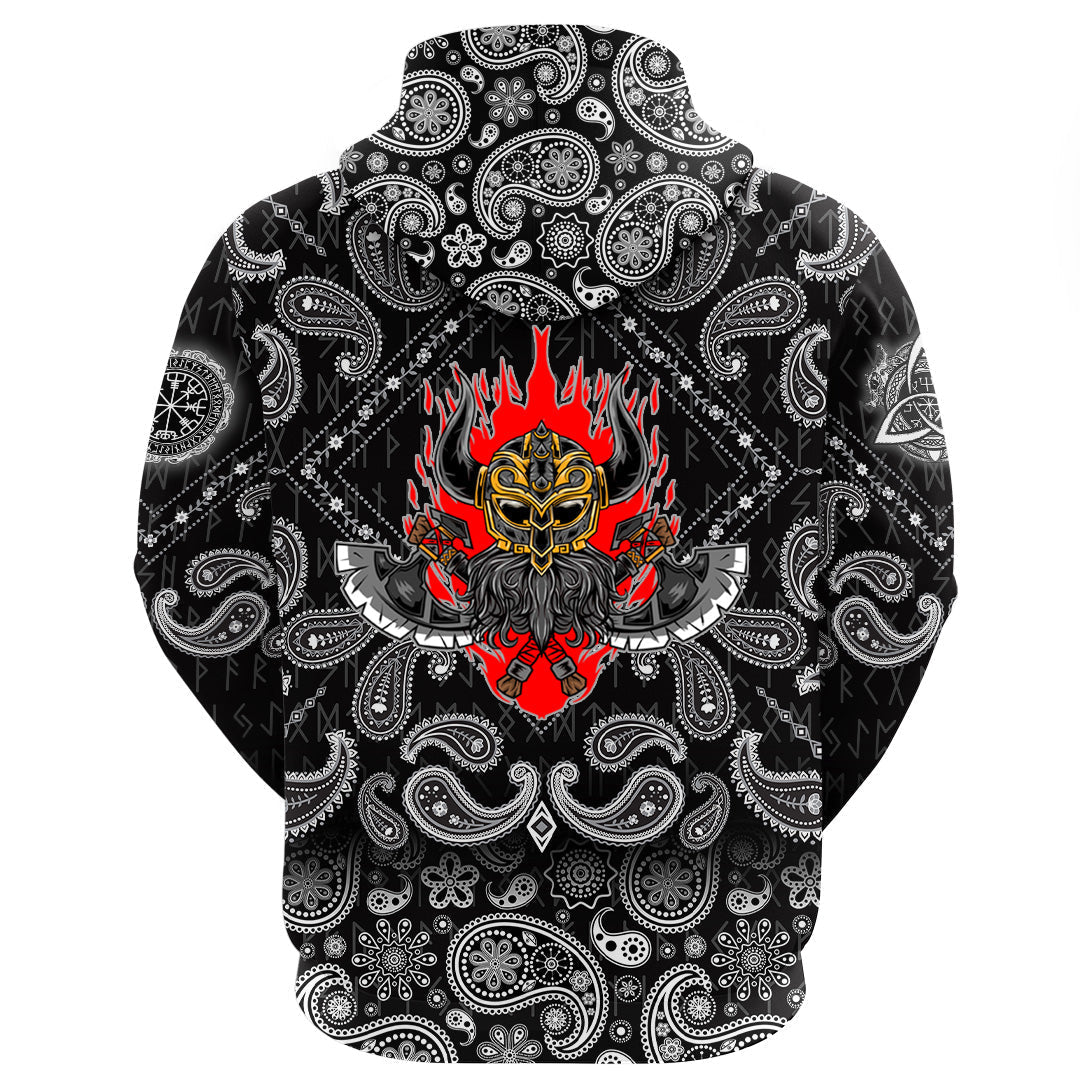 Viking Hoodie Warrior New with Bandana Paisley Style RLT12