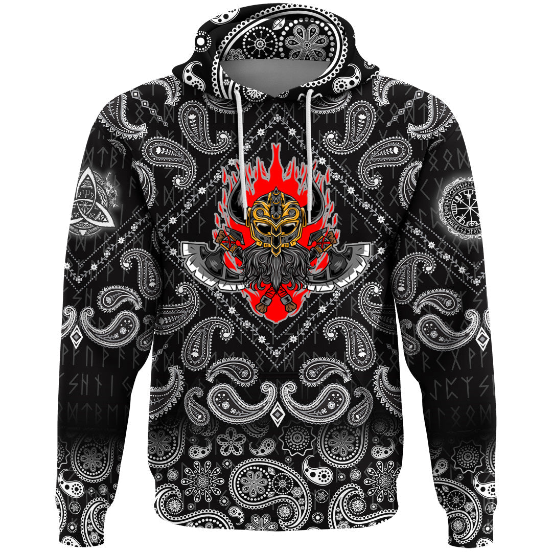 Viking Hoodie Warrior New with Bandana Paisley Style RLT12