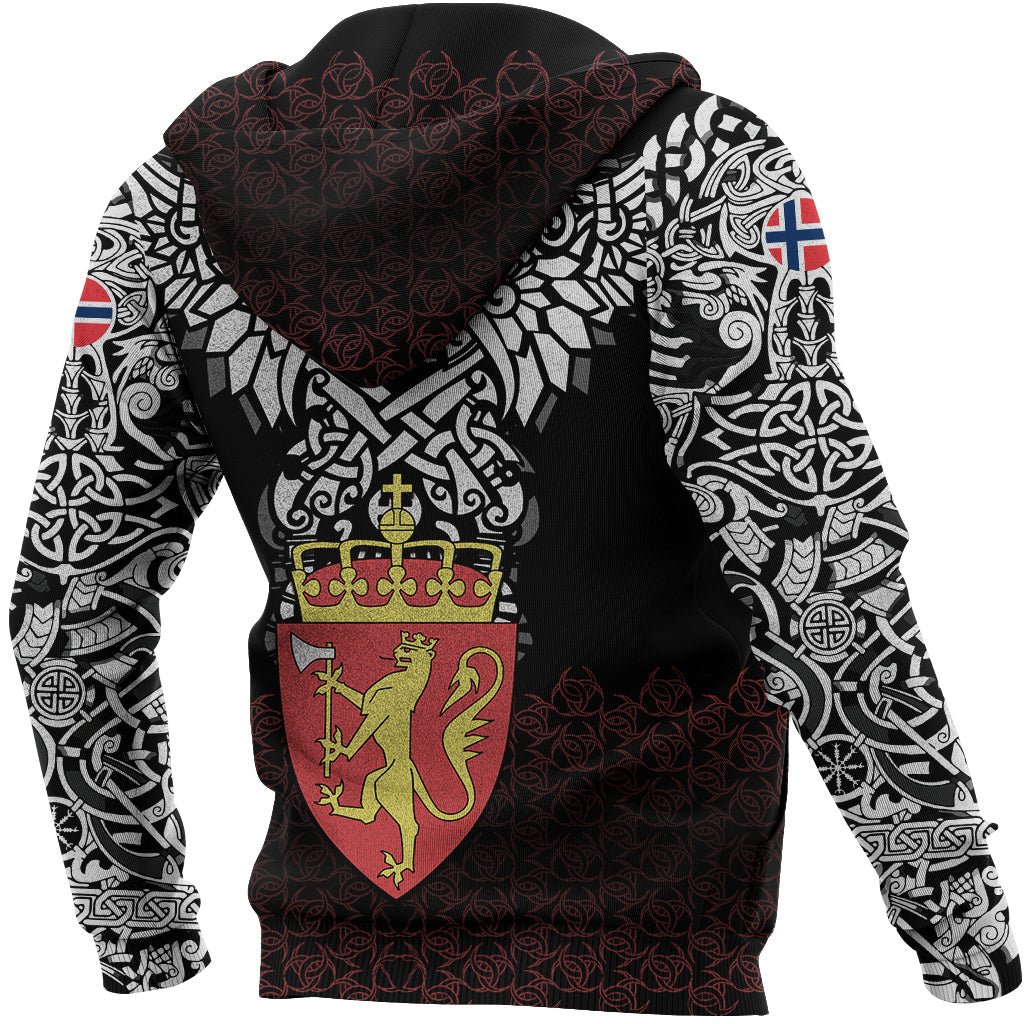 Viking Zip Hoodie - Norway Viking Symbol RLT12